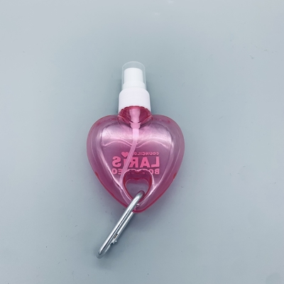 มินิ Heart Leaf Shape เครื่องสำอางขวด PET Hand Sanitizer พร้อมพวงกุญแจ